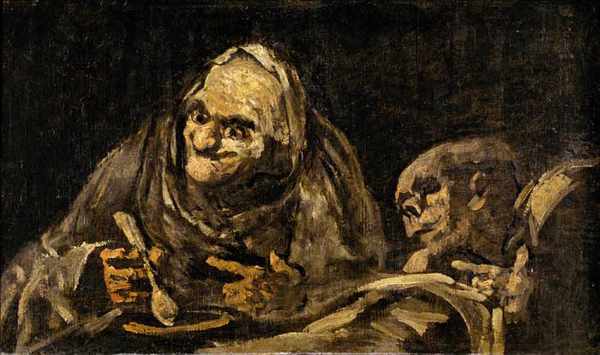 Dos viejos comiendo sopas, Goya