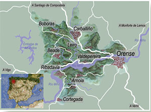 Mapa zona del Ribeiro
