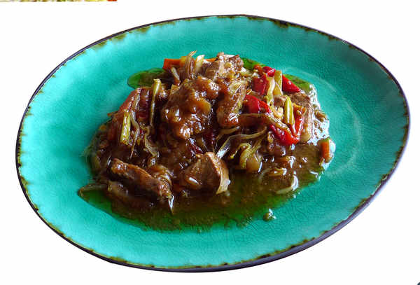 'Chop suey de cerdo con salsa de ostras