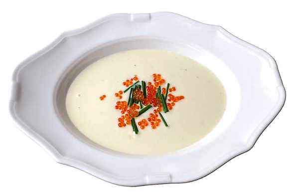 Vichyssoise con caviar de trucha