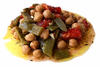 Ensalada de garbanzos, judías verdes y tomate