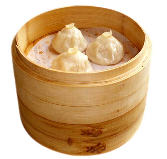 Cestillos de bambú con Dim sum