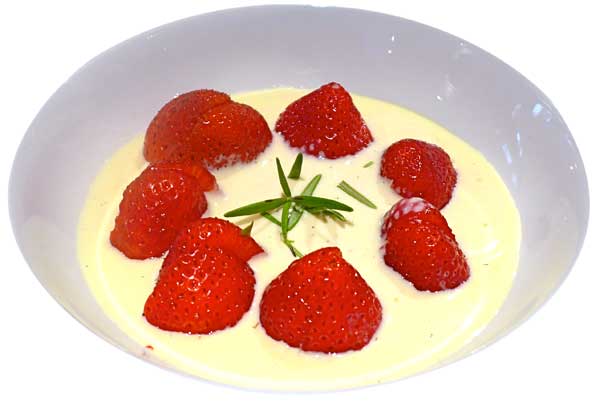 Fresas a la crema de vainilla