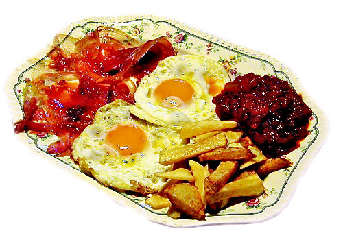 Huevos fritos con jamón