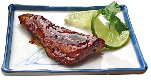 Salmón lacado en Teriyaki